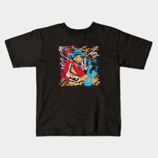 Saxophone Musician Abstract Style Kids T-Shirt